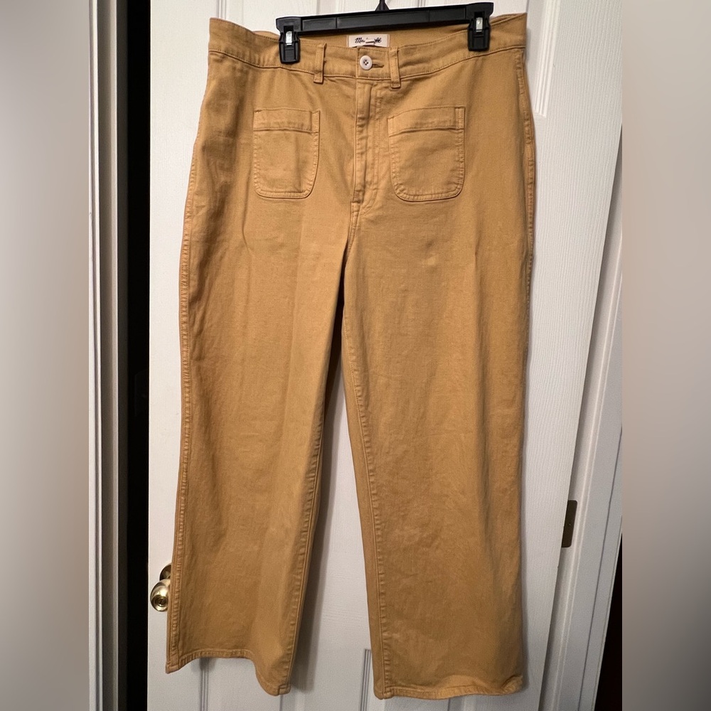 Madewell Emmett Wide Leg Crop Pants Earthen Gold Size 32 - Picture 2 of 3